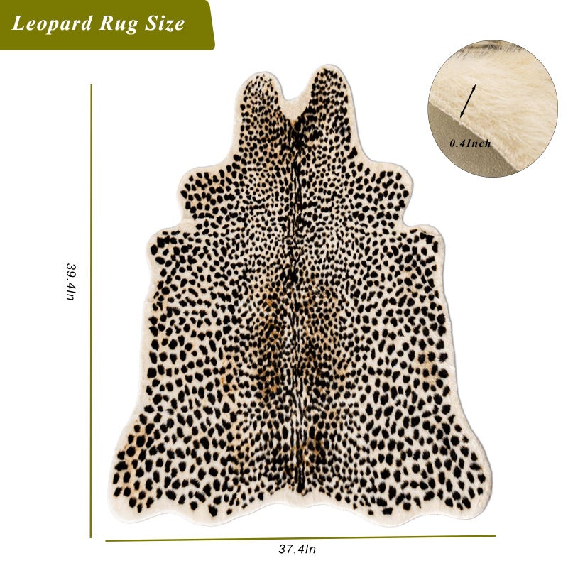 Seek4comfortable Leopard Print Rug, Faux Cowhide Cheetah Skin Rug Animal Printed Area Rug Carpet for Home Office, Livingroom, Bedroom - Image 4